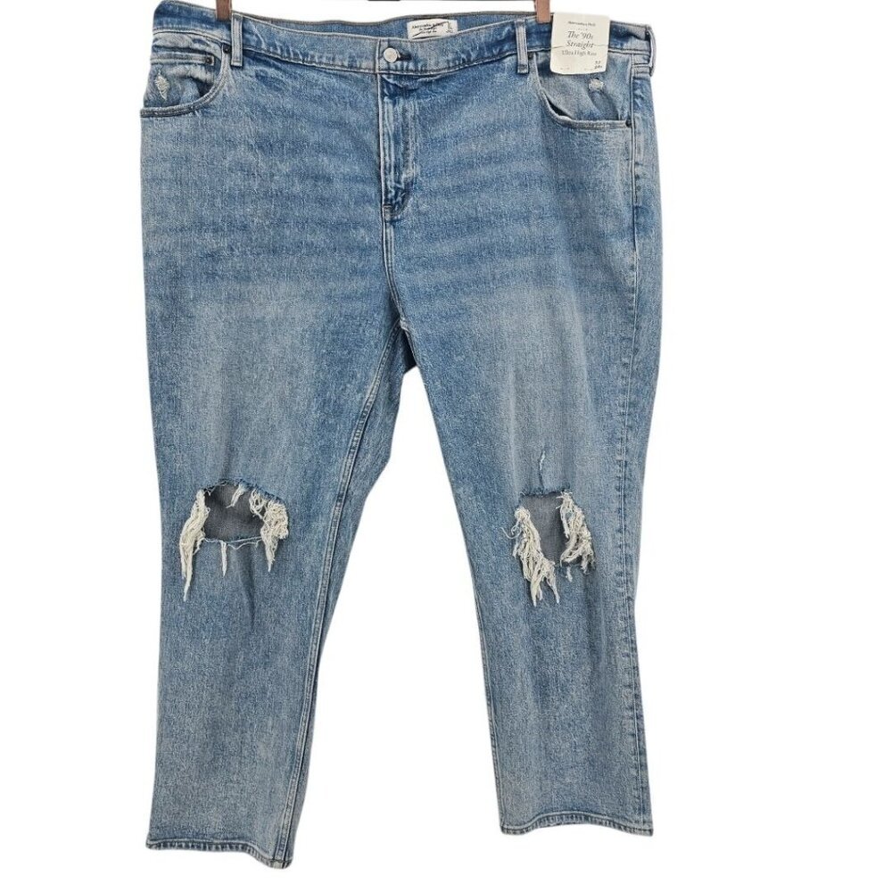 Abercrombie & Fitch Womens Plus Size 24S The 90's Straight Ultra High Rise Jeans